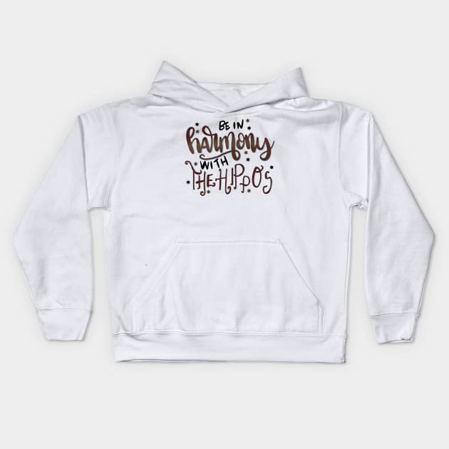 Be in Harmony With the Hippos Zoo Kids Hoodie by PhantomDesign